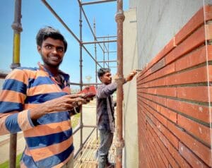 install brick veneer exterior wall